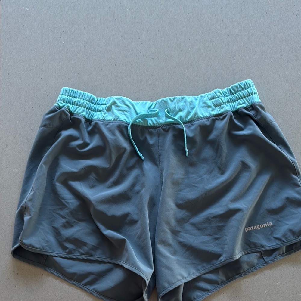 Patagonia Gray and Blue Athletic Shorts Lightweight Performance